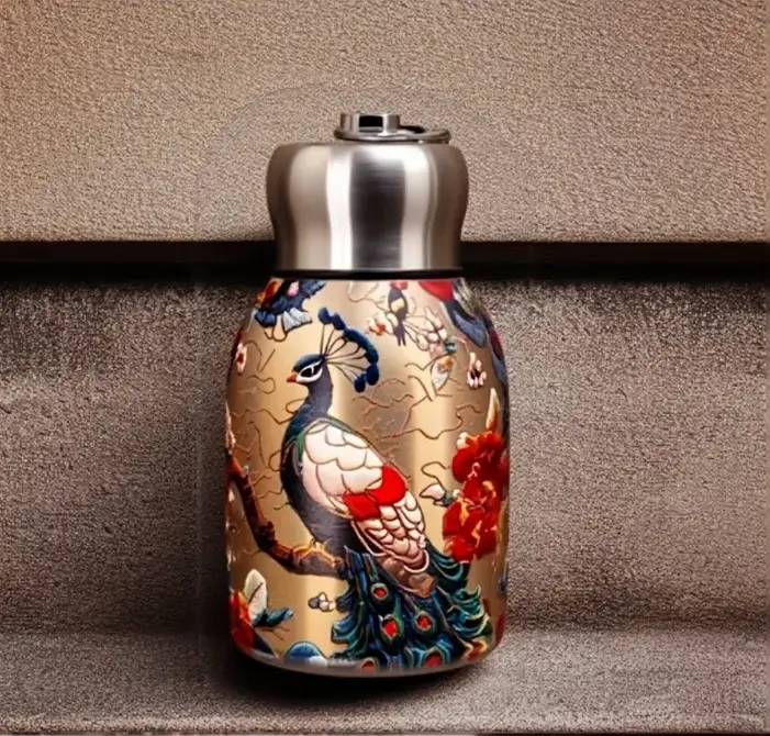 Peacock Printed Bottle